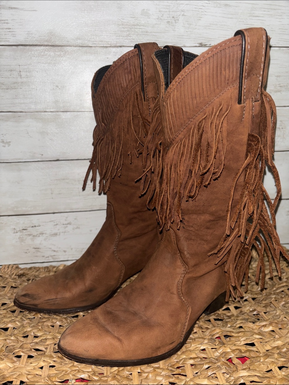 Laredo Fringe Western Boots - Brown